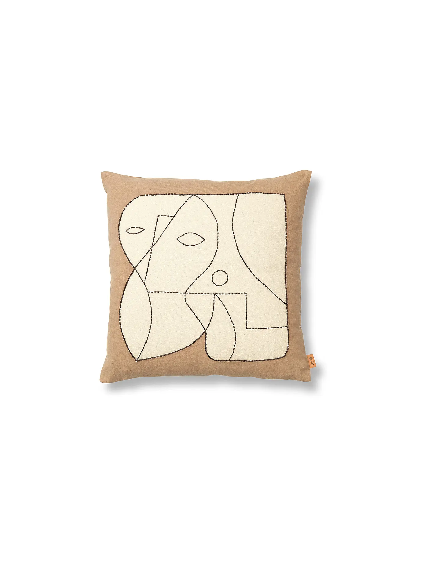 FERM LIVING | Kissen FIGURE CUSHION 50x50 Taupe White | 